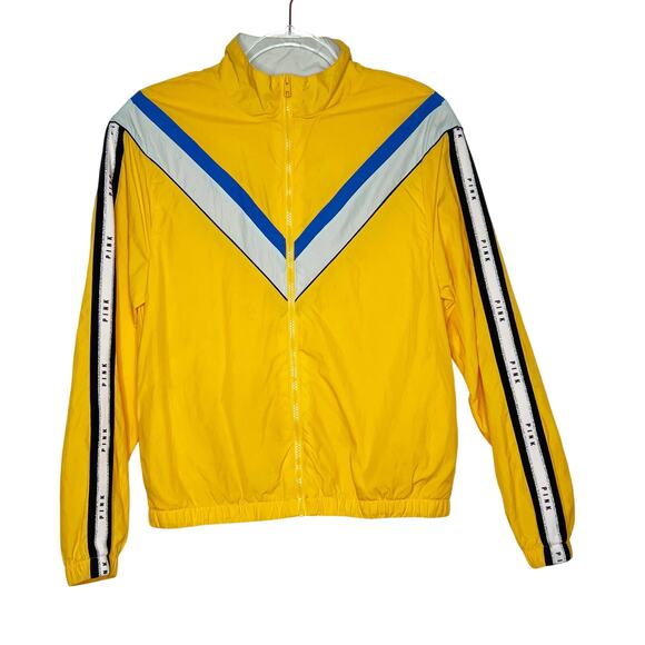 VICTORIA'S SECRET PINK Track Jacket Windbreaker Retro Full Zip Yellow Size XS - Picture 1 of 11